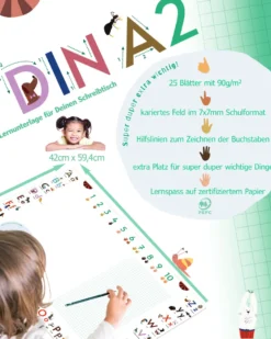 ABC Schreibtischunterlage Druckschrift zum Abreißen