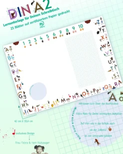 ABC Schreibtischunterlage Druckschrift zum Abreißen