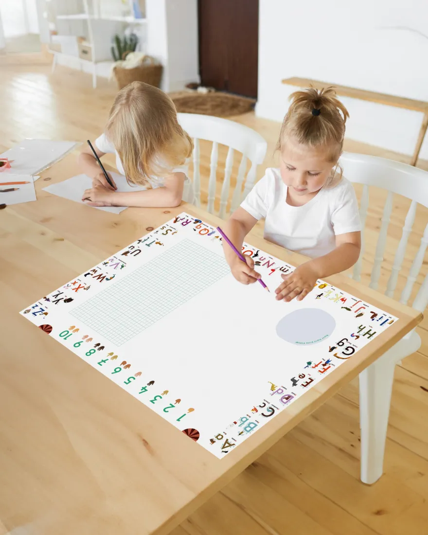 ABC Schreibtischunterlage Druckschrift zum Abreißen