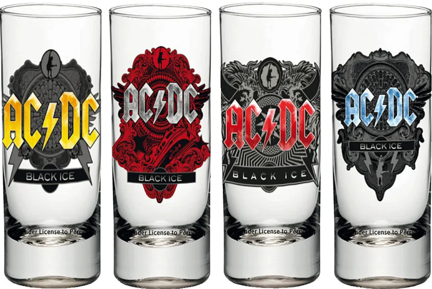 AC/DC Black Ice Schnapsgläser 4er-Set