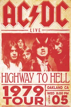 AC/DC Poster Live Highway To Hell Tour 1979