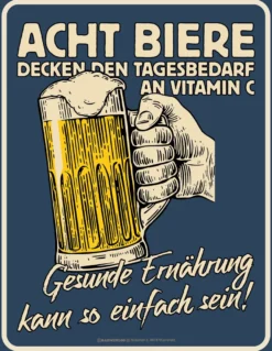 Acht Biere Blechschild