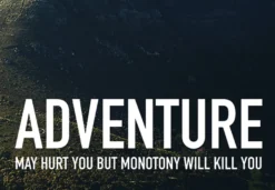 Adventure May Hurt You But Monotony Will Kill You Poster