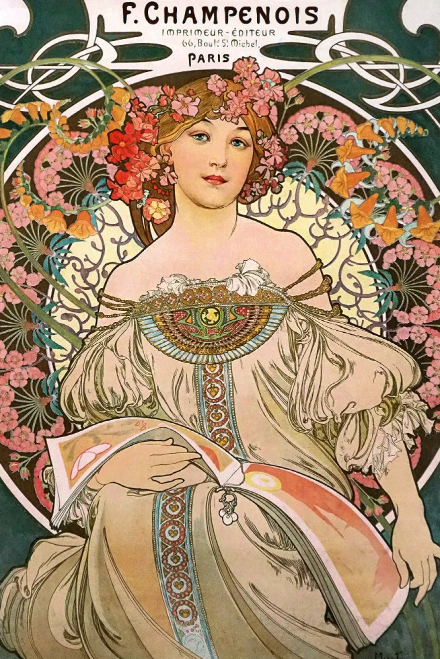 Alfons Mucha Poster Jugendstil F. Champenois 1897