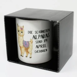 Alpaka Tasse April Die schönsten Alpakas sind ...
