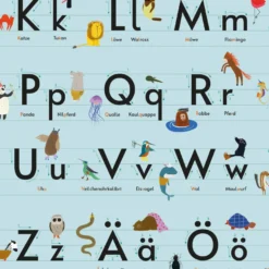 Alphabet Schreibtischunterlage blau für Kinder 60 x 40 cm