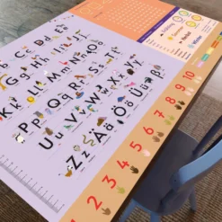 Alphabet Schreibtischunterlage lila für Kinder 60 x 40 cm