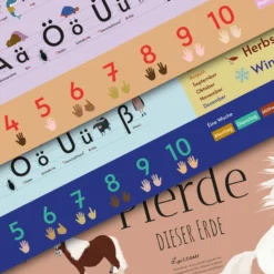 Alphabet Schreibtischunterlage lila für Kinder 60 x 40 cm