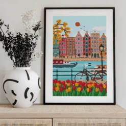 Amsterdam Poster "Canal-Side Charm"