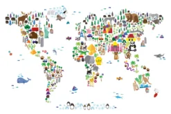 Animal Map Of The World Poster Michael Tompsett Weltkarte