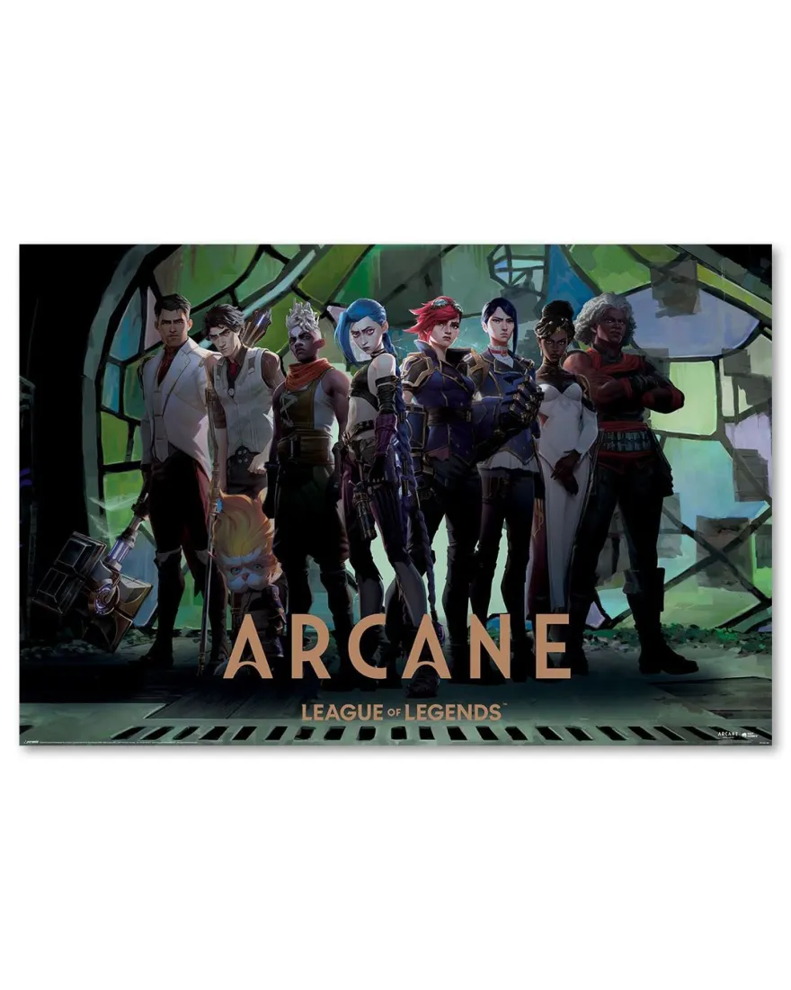 Arcane Poster Zaun Collage League Of Legends