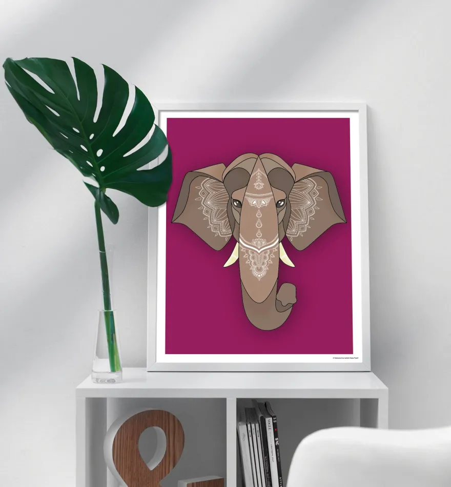 Asiatischer Elefant Kunstdruck Madeleine