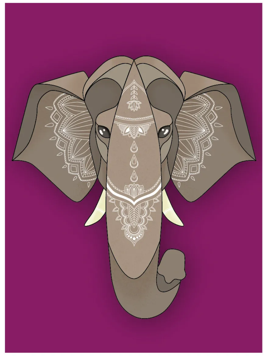 Asiatischer Elefant Kunstdruck Madeleine