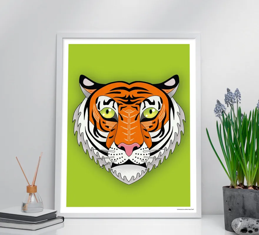Asiatischer Tiger Kunstdruck Madeleine