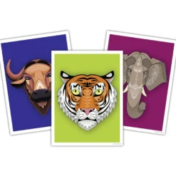 Asiatische Tiere Kunstdruck 3er-Set, Madeleine