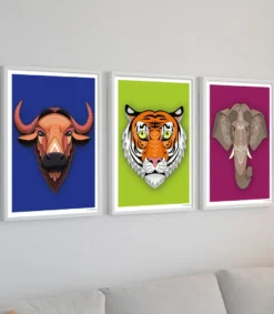 Asiatische Tiere Kunstdruck 3er-Set, Madeleine