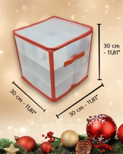 Aufbewahrungsbox für Christbaumkugeln Rot 27