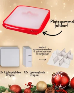 Aufbewahrungsbox für Christbaumkugeln Rot 27