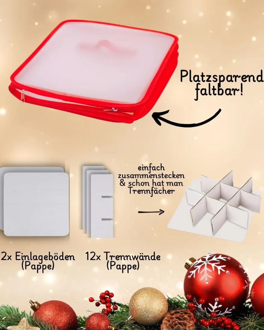 Aufbewahrungsbox für Christbaumkugeln Rot 27