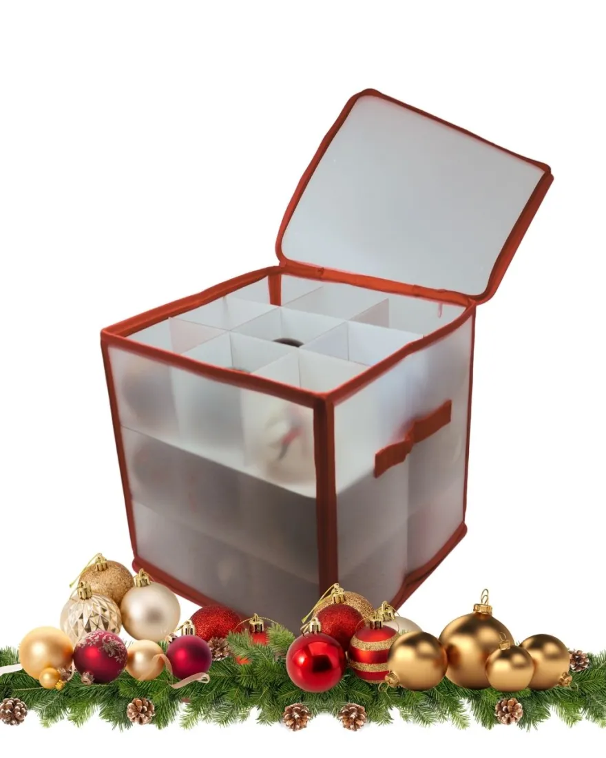 Aufbewahrungsbox für Christbaumkugeln Rot 27