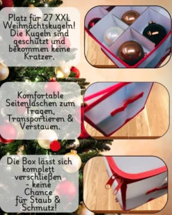 Aufbewahrungsbox für Christbaumkugeln Rot 27