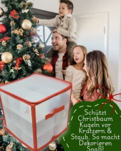 Aufbewahrungsbox für Christbaumkugeln Rot 27