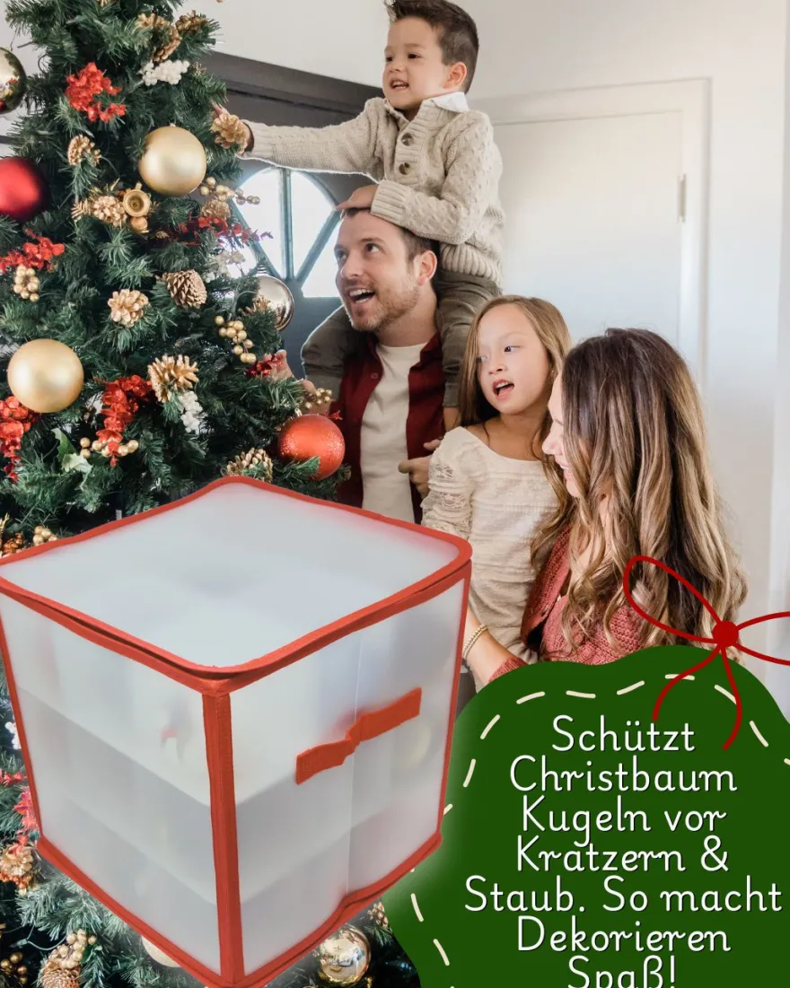 Aufbewahrungsbox für Christbaumkugeln Rot 27