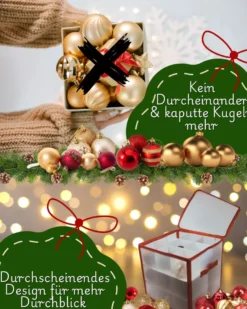 Aufbewahrungsbox für Christbaumkugeln Rot 27