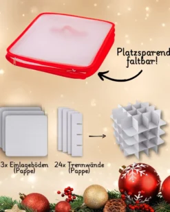 Aufbewahrungsbox für Christbaumkugeln Rot 64