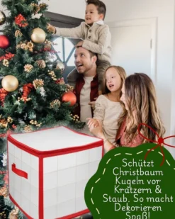 Aufbewahrungsbox für Christbaumkugeln Rot 64