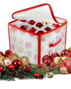 Aufbewahrungsbox für Christbaumkugeln Rot 64