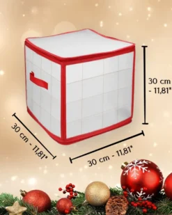Aufbewahrungsbox für Christbaumkugeln Rot 64