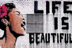Banksy Poster Billie Holiday Life is Beautiful, Street Art