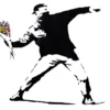 Banksy Poster Graffiti Throwing Flowers