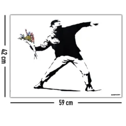 Banksy Poster Graffiti Throwing Flowers