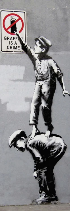 Banksy Poster Grafitti Is A Crime Türposter