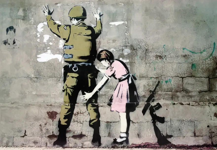 Banksy Poster Soldat und Mädchen
