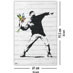 Banksy Poster Throwing Flowers