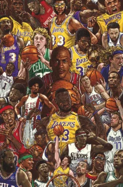 Basketball Superstars Poster M. Jordan, L. James, K. Bryant