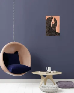 Bea Müller Kunstdruck | Graceful Woman Flowing Stripes | 30x4 cm