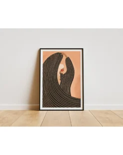 Bea Müller Kunstdruck | Graceful Woman Flowing Stripes | 30x4 cm