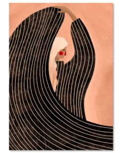 Bea Müller Kunstdruck | Graceful Woman Flowing Stripes | 30x4 cm