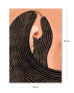 Bea Müller Kunstdruck | Graceful Woman Flowing Stripes | 30x4 cm