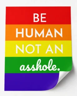 Be Human not an Asshole | Sticker Set - 50 Stück | 5,5 x 8,5 cm