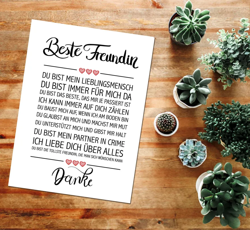 Beste Freundin Kunstdruck