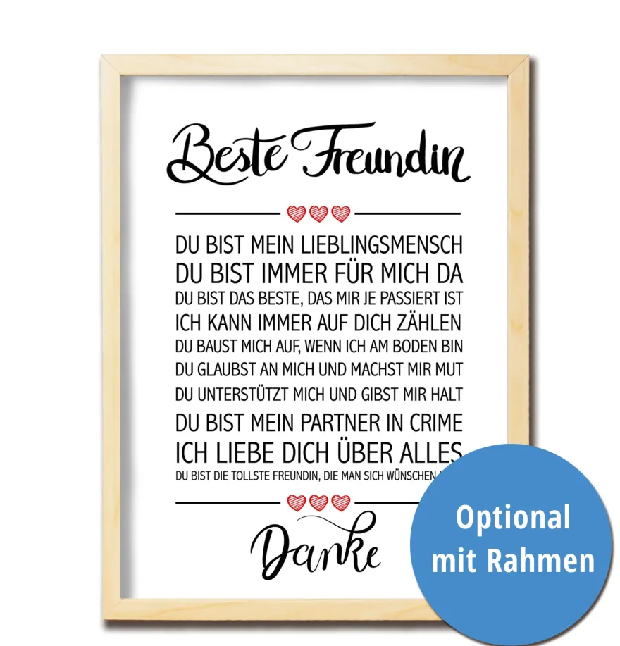 Beste Freundin Kunstdruck
