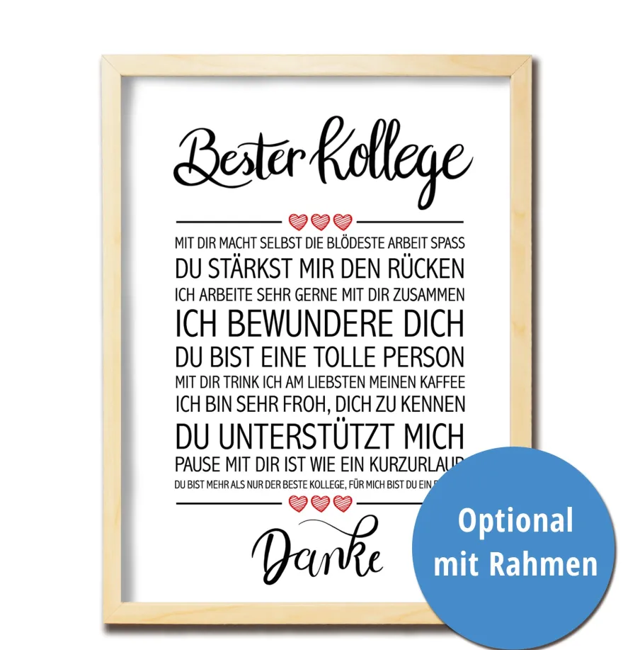 Bester Kollege Kunstdruck