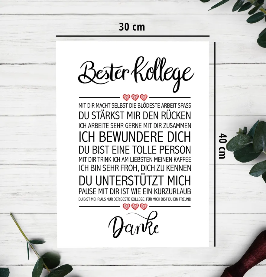 Bester Kollege Kunstdruck