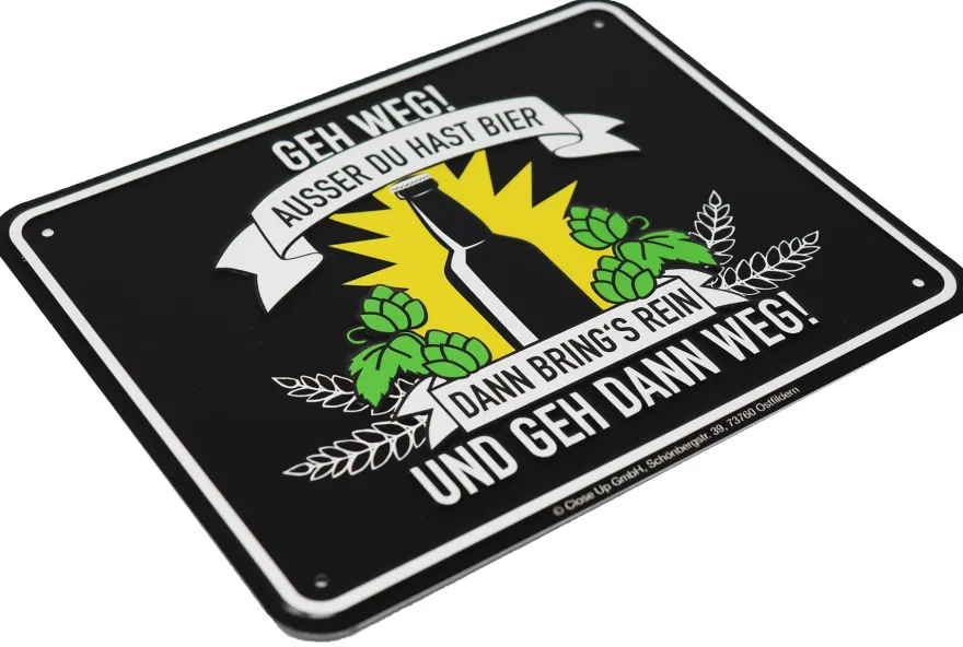 Bier Blechschild Geh Weg Ausser Du Hast Bier