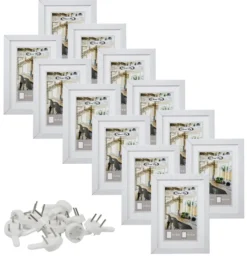 Bilderrahmen-Set 13 x 18 cm weiß, 12 Stück